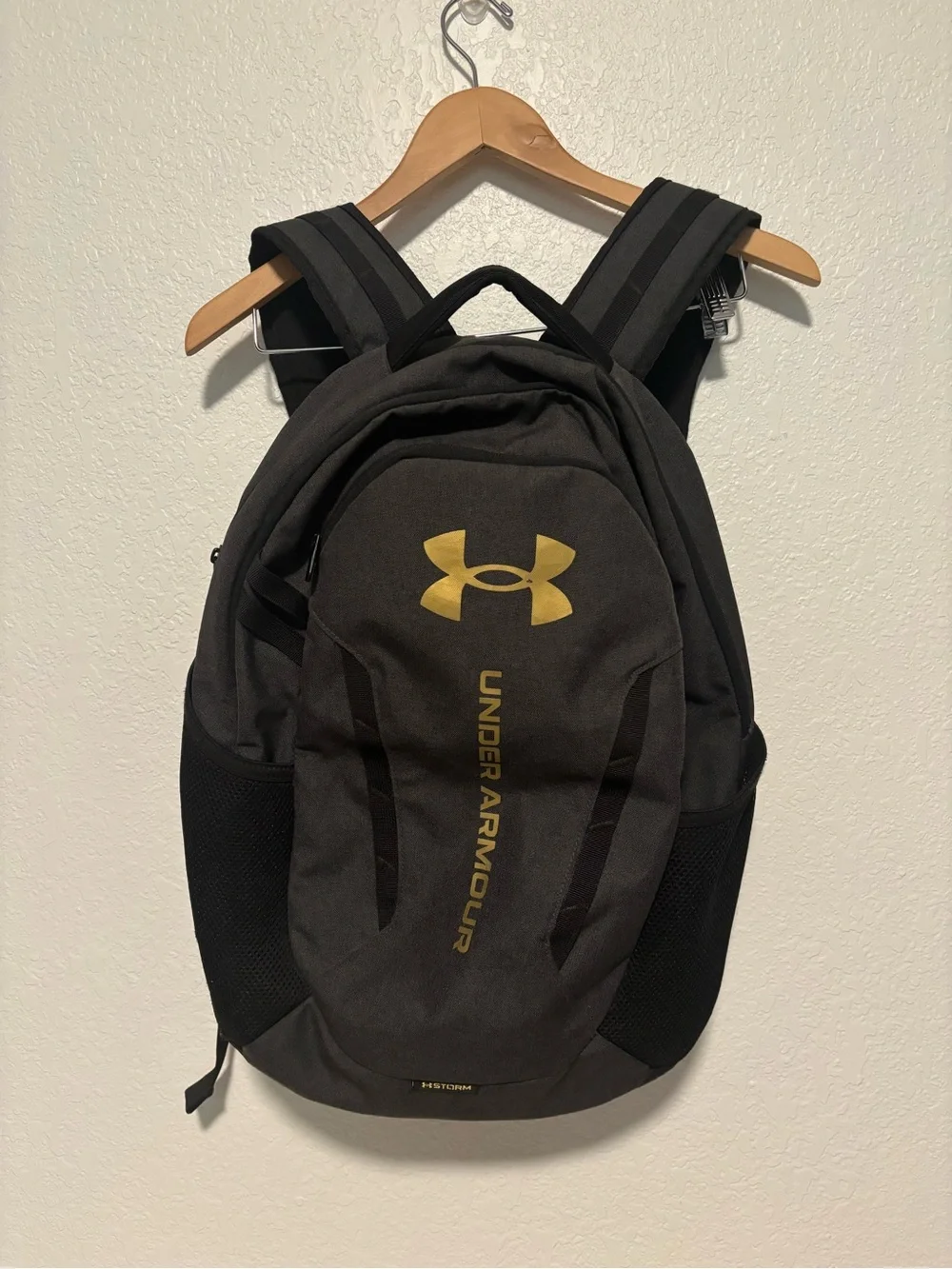 Under Armour Black Backpack with Gold Logo and Accents